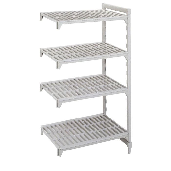 CAMBRO - MPA41418V4PKG - Estantería Premium Adicional con 4 estantes ventilados, fondo 40 cm, longitud 144 cm y 180 cm de altura - Blanco Moteado