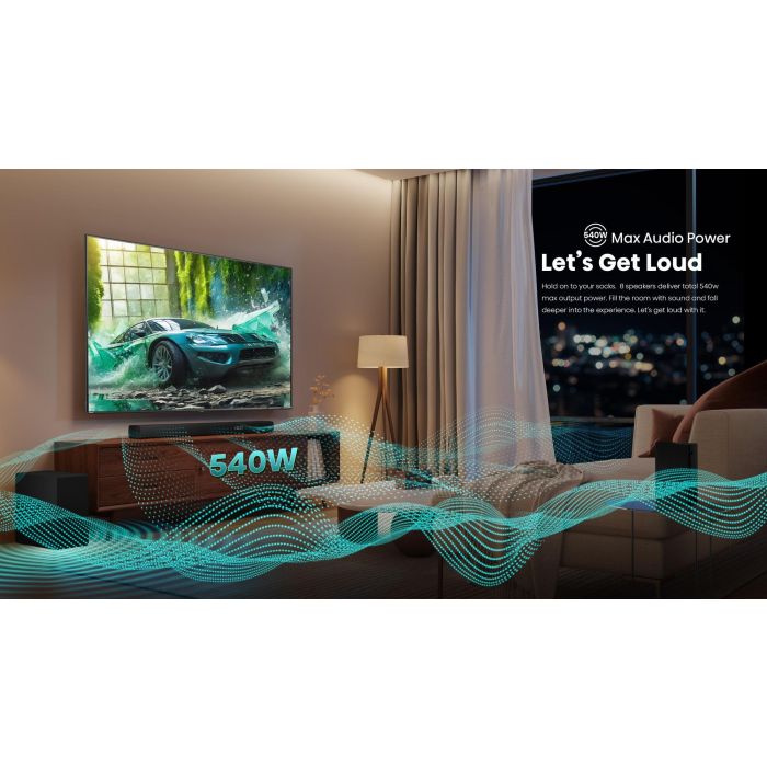 Barra de sonido - HISENSE - Subwoofer inalámbrico y altavoces traseros - Bluetooth - 5.1 canales - 540 W 3