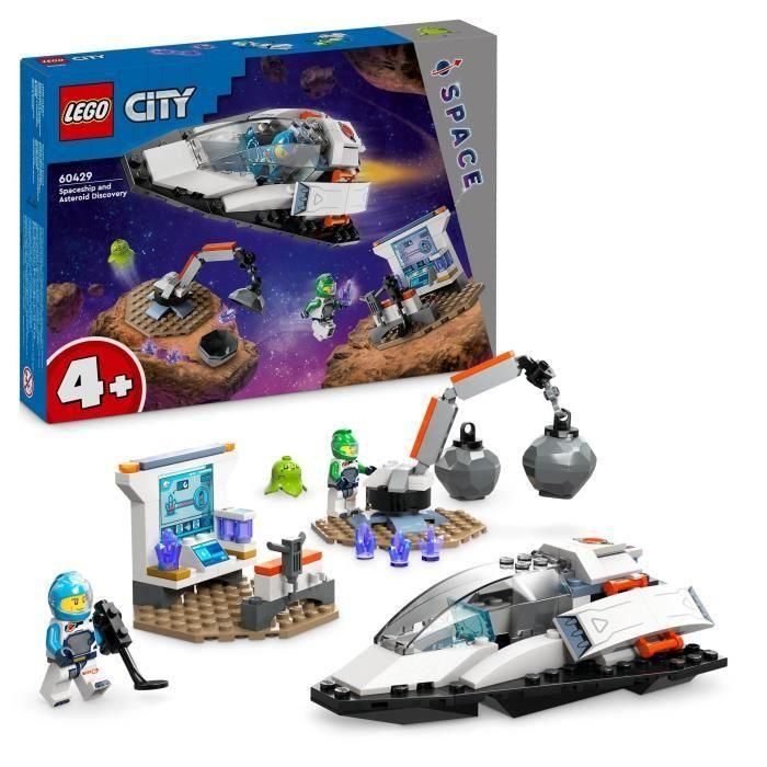 LEGO 60429 City El Barco y el Descubrimiento del Asteroide, Juguete con 2 Minifiguras de Astronauta y Figura de Alien