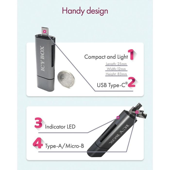 ICY BOX IB-CR200-C Multi-USB SD/MicroSD Kartenleser 9