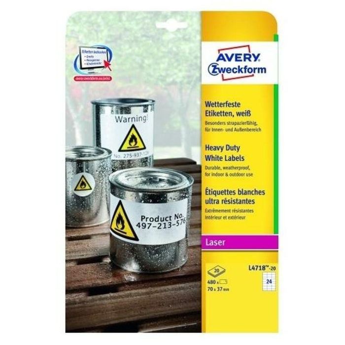 Etiquetas para Impresora Avery L4718 20 Hojas 99,1 x 139 mm (5 Unidades) 1 Etiquetas para Impresora Avery L4718 20 Hojas 99,1 x 139 mm (5 Unidades) 1