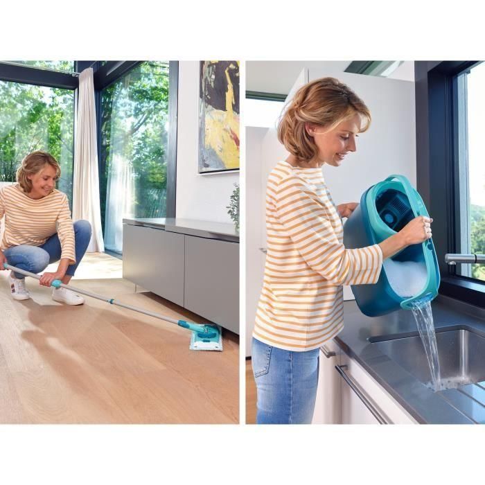 LEIFHEIT Clean Twist M Ergo mobile 52121 Kit de limpieza de suelos - Trapeador de suelo con funda, cubo de giro fácil, ruedas 4 LEIFHEIT Clean Twist M Ergo mobile 52121 Kit de limpieza de suelos - Trapeador de suelo con funda, cubo de giro fácil, ruedas 4