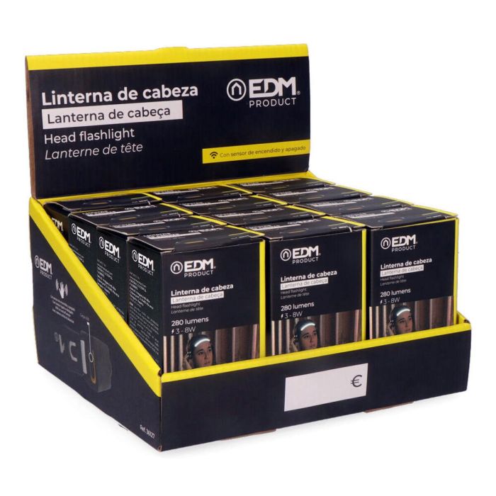 Linterna LED para la Cabeza EDM 36127 Cob + Spot 3 W 8 W 90 Lm 280 lm 1