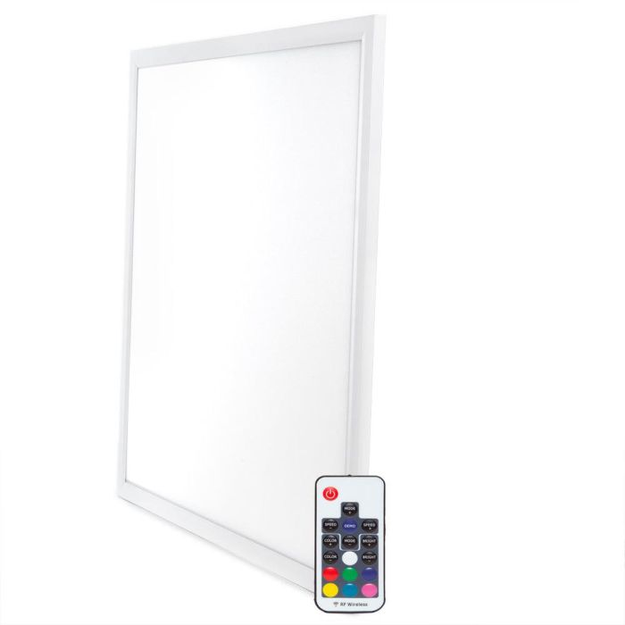 Panel LED Extraplano Superslim 60x60cm 30W RGB con Control Remoto 12mm para Falso Techo IP25 40.000h [HO-P-RGB-30W]