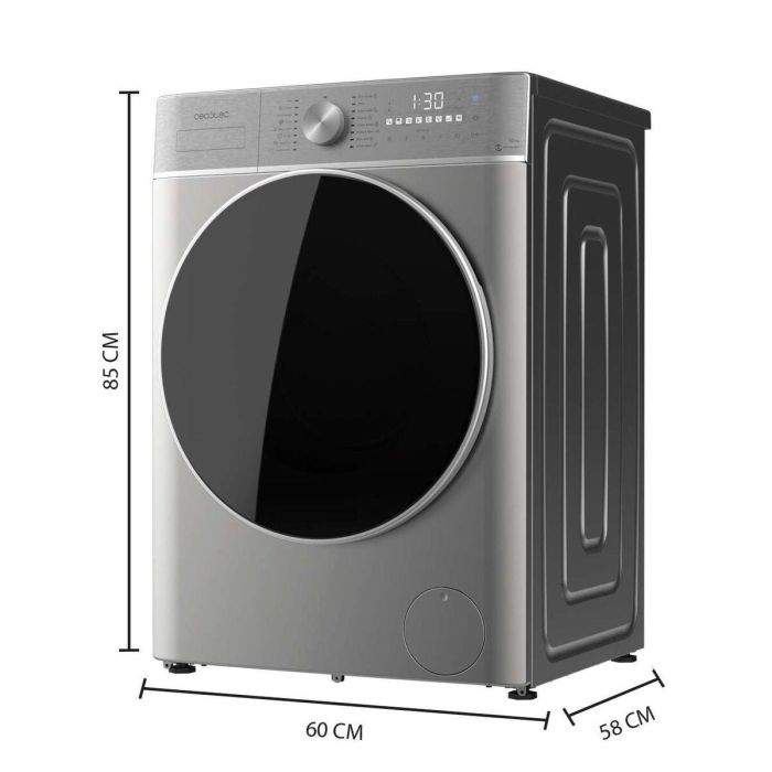 Cecotec Lavadora-Secadora 10680 Inverter Steel 10/6 kg 1400 rpm A Motor Inverter Vapor 13
