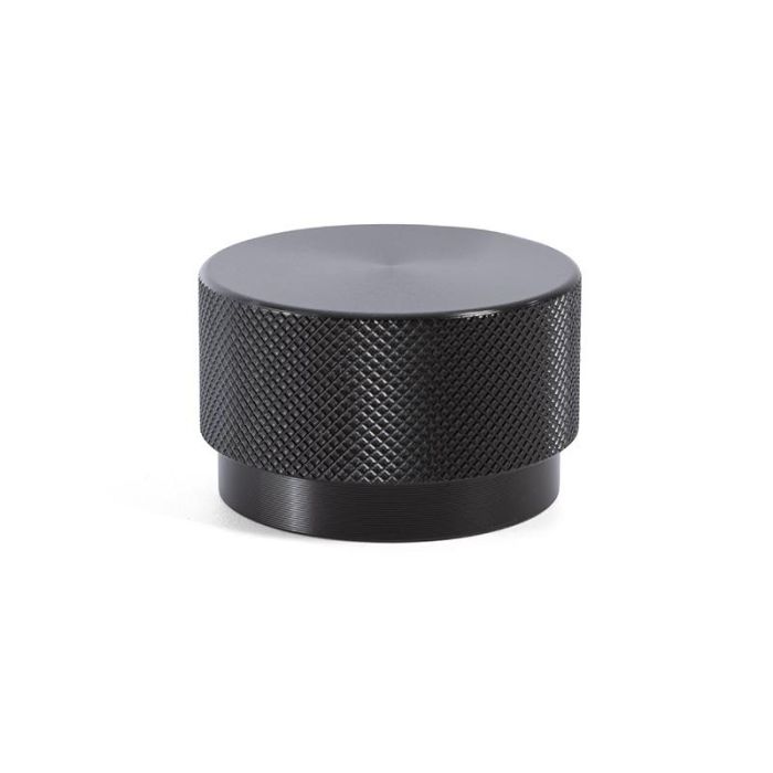 VIEFE Pomo de Mueble Graf Big de Aluminio, Diámetro 38 mm, Acabado Negro Cepillado