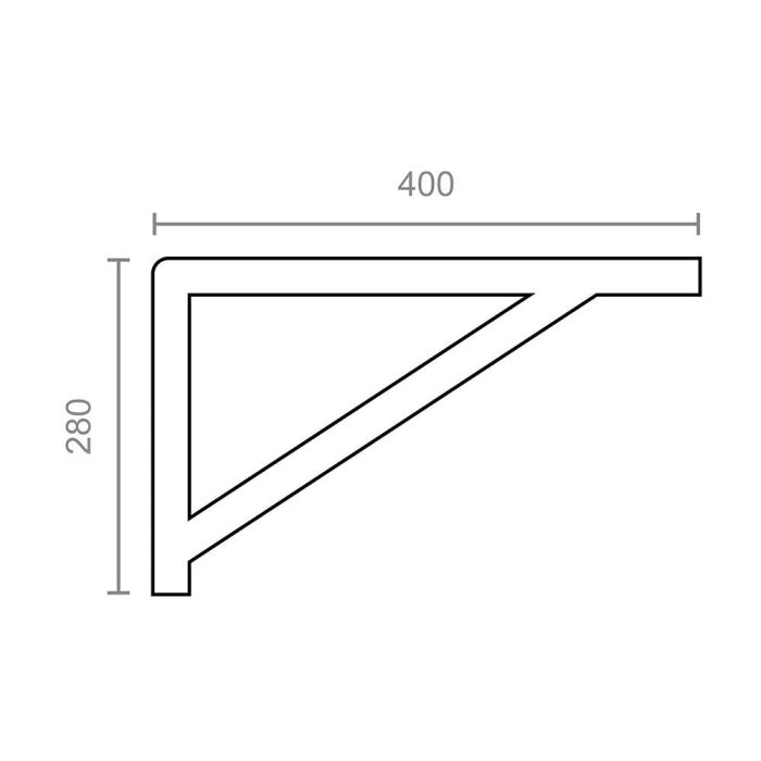 Escuadra reforzada plm04 negro 400 x 280 mm 1 Escuadra reforzada plm04 negro 400 x 280 mm 1