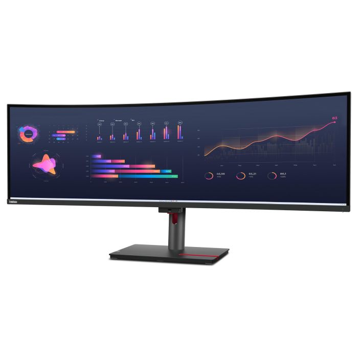 Lenovo Monitor ThinkVision P49w-30 49" Dual QHD (5120x1440) IPS 32:9 PBP KVM USB-C Thunderbolt 4 Ethernet 15