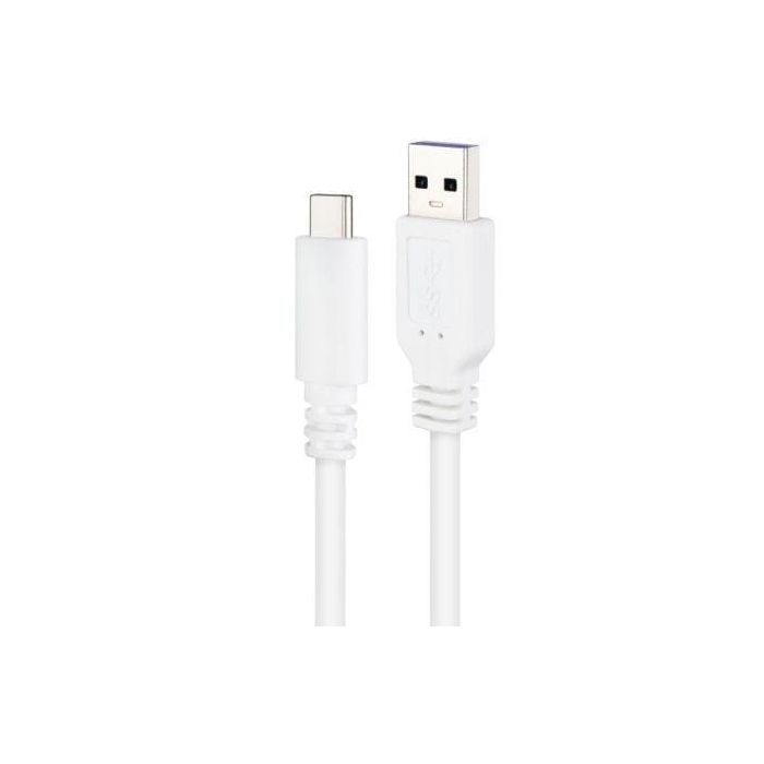 NANOCABLE CABLE USB 2.0 3A, TIPO USB-C/M-A/M, BLANCO, 1.0 M 2