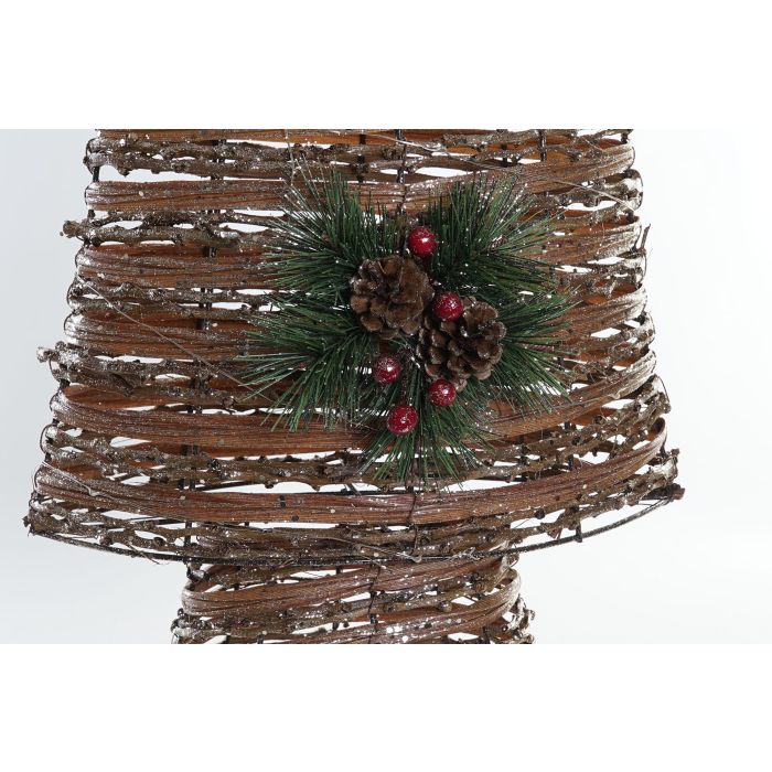DKD Home Decor Árbol de Navidad Natural Cobrizo Ratán LED 100x32x18 cm 2