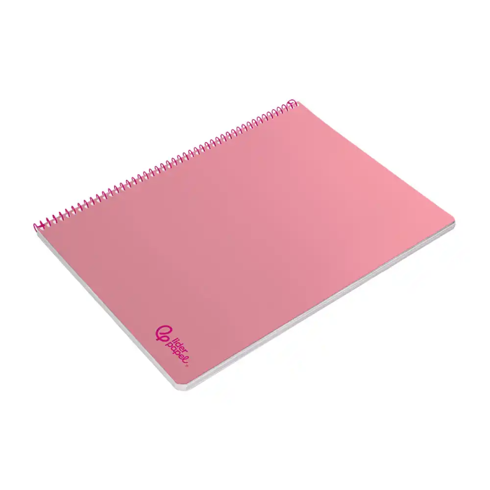 Liderpapel Cuaderno espiral A4 Smart tapa blanda 80 hojas 75gr cuadro 4mm con margen color rosa 5