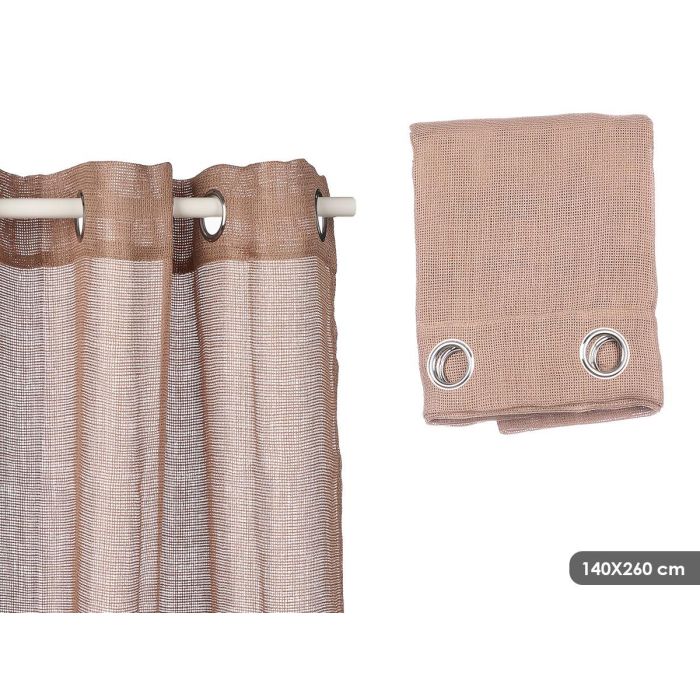 Giftdecor Cortina Marrón Relieve en Tela de Poliéster, 140x260 cm (6 Unidades) Giftdecor Cortina Marrón Relieve en Tela de Poliéster, 140x260 cm (6 Unidades)