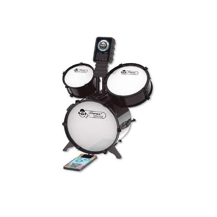iDance Batería Electrónica Completa para Niños +8 Años con Cascos, Silla, Baquetas, USB-C y Altavoz Integrado, Negro