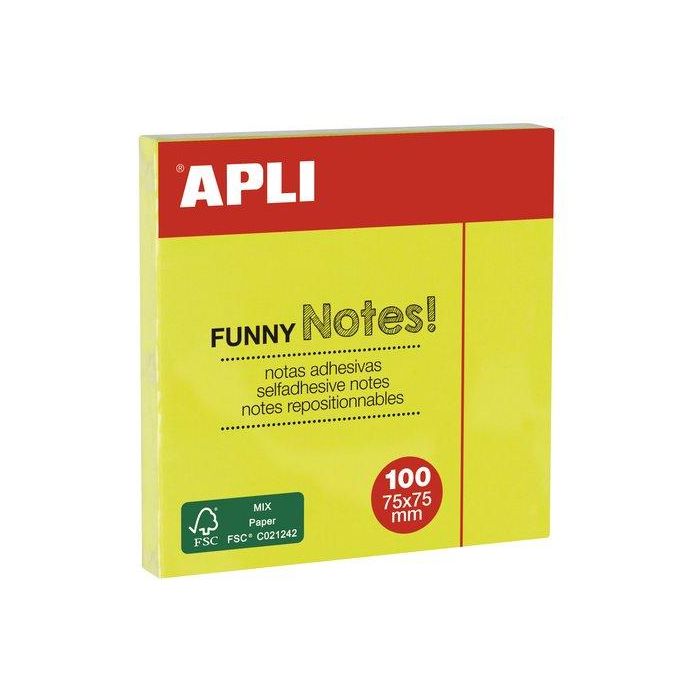 Taco Notas Apli 76X76 Amarillo Neon 12 unidades
