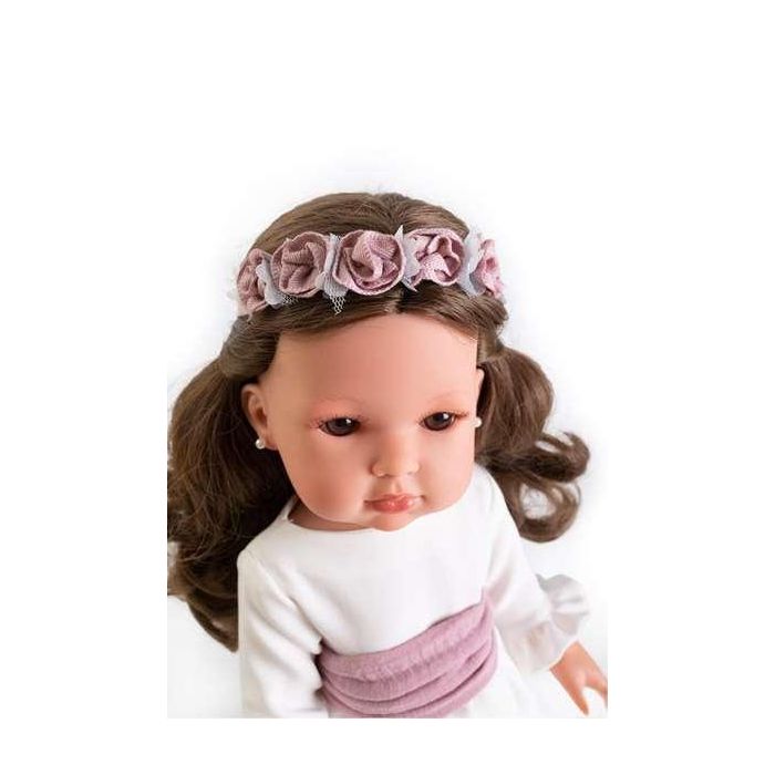 Muñeca comunión bella morena, con diadema y pendientes 45 cm 7 Muñeca comunión bella morena, con diadema y pendientes 45 cm 7