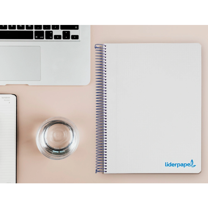 Liderpapel Cuaderno Espiral A4 Micro Wonder Tapa Plástico 120 Hojas 90gr Cuadro 5mm 5 Bandas 4 Taladros Color Gris 7