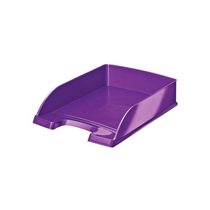 Leitz Bandeja sobremesa vertical WOW de plástico, color violeta, 255x70x357 mm, para documentos