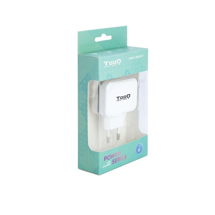 Tooq Cargador Pared TQWC-1S02WT Blanco 2 Puertos USB 3.4A Carga Rápida 2