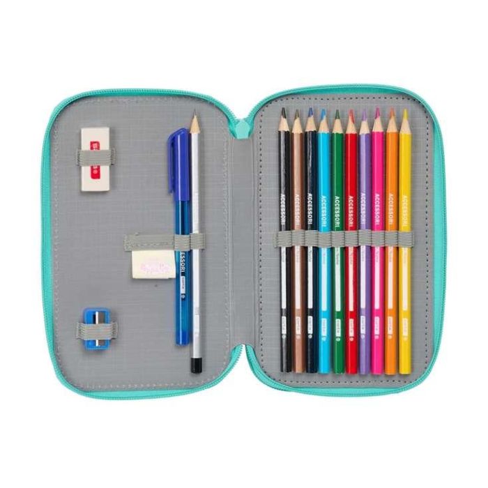 Estuche Escolar con Accesorios Peppa Pig Pretty flowers Amarillo Menta 12.5 x 19.5 x 4 cm 29 Piezas 2 Estuche Escolar con Accesorios Peppa Pig Pretty flowers Amarillo Menta 12.5 x 19.5 x 4 cm 29 Piezas 2