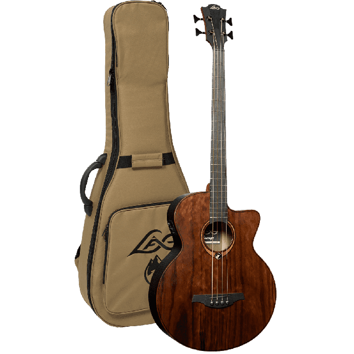 LAG Bajo Acústico Jumbo A/E Natural Satinado - Cuerpo de Brankowood y Eucalipto Ahumado, Electrónica Stage-LAG 3