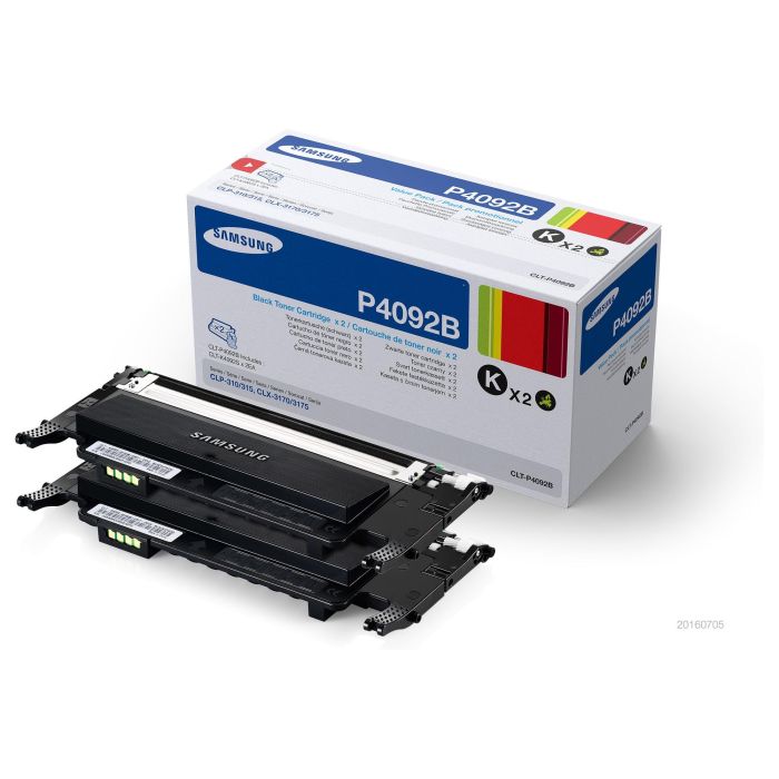 Samsung CLP-315, CLP-310, CLX-3170FN, 73175N, 3175FN, 3175FW Toner Pack de 2 Negro cLTP4092B 2 Samsung CLP-315, CLP-310, CLX-3170FN, 73175N, 3175FN, 3175FW Toner Pack de 2 Negro cLTP4092B 2