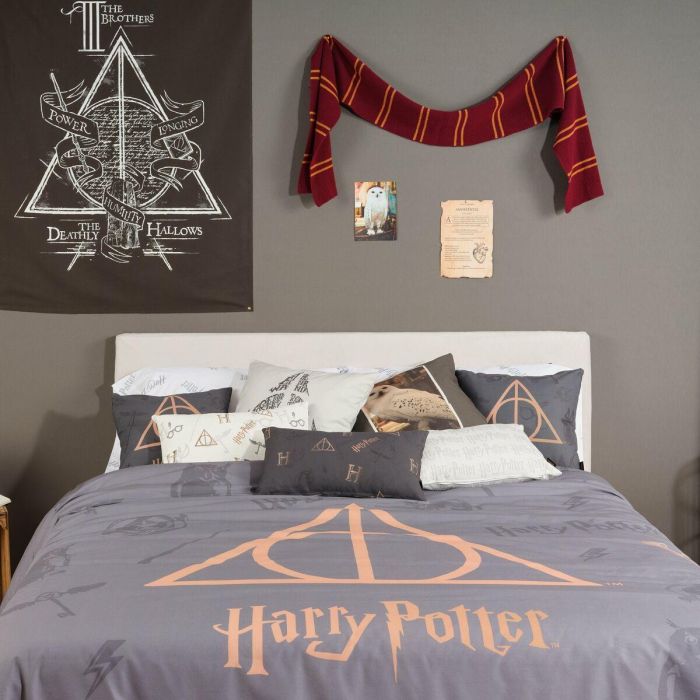 Funda Nórdica Harry Potter Deathly Hallows Multicolor 175 Hilos 200 x 200 cm Cama de 120 1