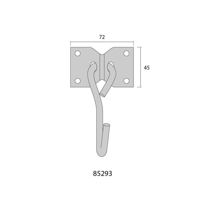 2 unid. placa con gancho colgador de hamaca 70x45mm negra 1