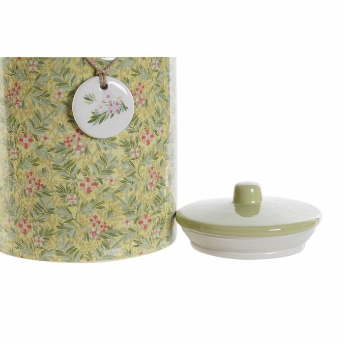 Bote Shabby DKD Home Decor Verde Rosa 15.5 x 21 x 15.5 cm (2 Unidades) 2