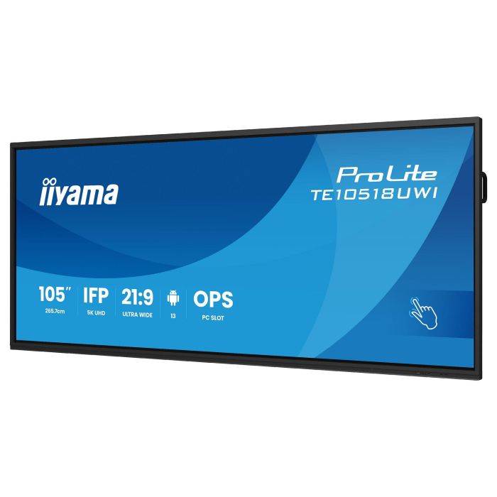 iiyama TE10518UWI-B1AG Pantalla Interactiva Táctil VA 105" (265.7cm) 5K Ultra HD 5120x2160 PureTouch-IR 40 Puntos Táctiles 4K 60Hz 16/7 450cd/m2 4000:1 3