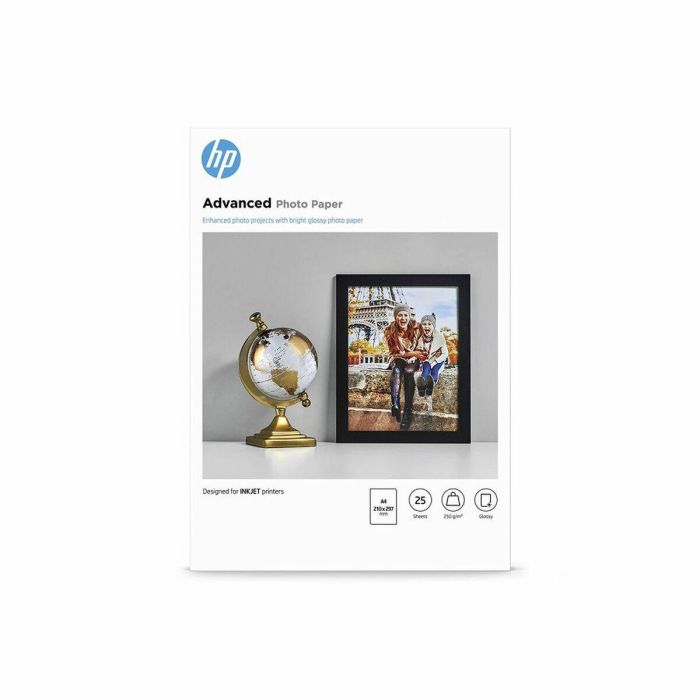 HP Q5456A Papel Fotográfico Brillo A4, Paquete de 25 Hojas