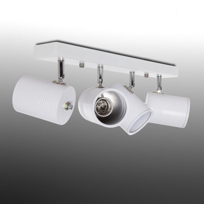 HO-4XE27WALLLIGHT_W Lámpara de Techo Plafón Eliana 4 Focos E27 Orientables Blanco Aluminio 460mm Interior