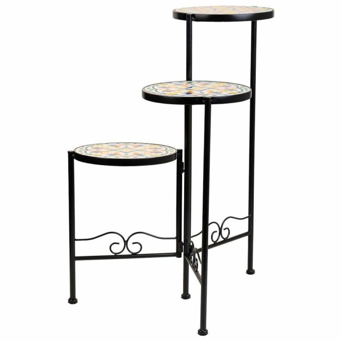 Soporte para Maceta Alexandra House Living Negro Hierro Azulejo 30 x 68 x 30 cm 3 Piezas