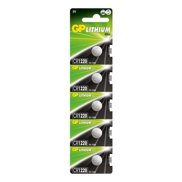 GP Lithium Cell Battery CR1220 5-pack GP Lithium Cell Battery CR1220 5-pack
