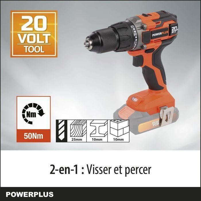 Destornillador inalámbrico 20V 50 nm - Powdp15100 de potencia dual - Entregado sin batería o cargador 1 Destornillador inalámbrico 20V 50 nm - Powdp15100 de potencia dual - Entregado sin batería o cargador 1