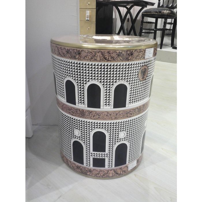 DKD Home Decor Mesita Auxiliar Jing door Multicolor Blanco Porcelana 33 x 42.5 x 33 cm 1