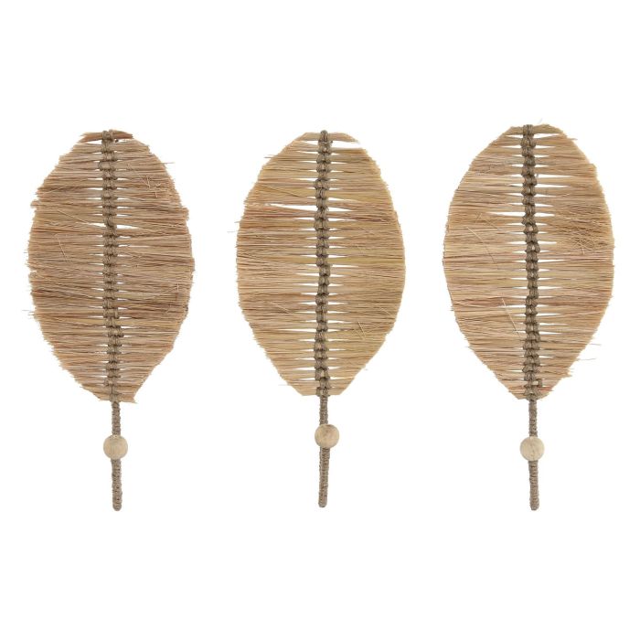 Perchero Pared Tropical DKD Home Decor Natural 4 x 26 x 12 cm Set de 3 (2 Unidades) Perchero Pared Tropical DKD Home Decor Natural 4 x 26 x 12 cm Set de 3 (2 Unidades)