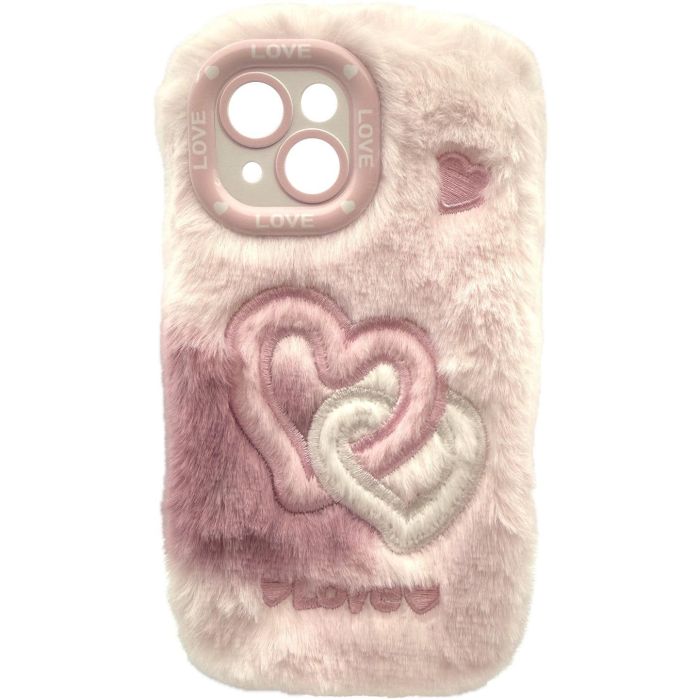Realpower Flauschi 2 Funda Móvil Suave para Smartphone Blanco/Rosa