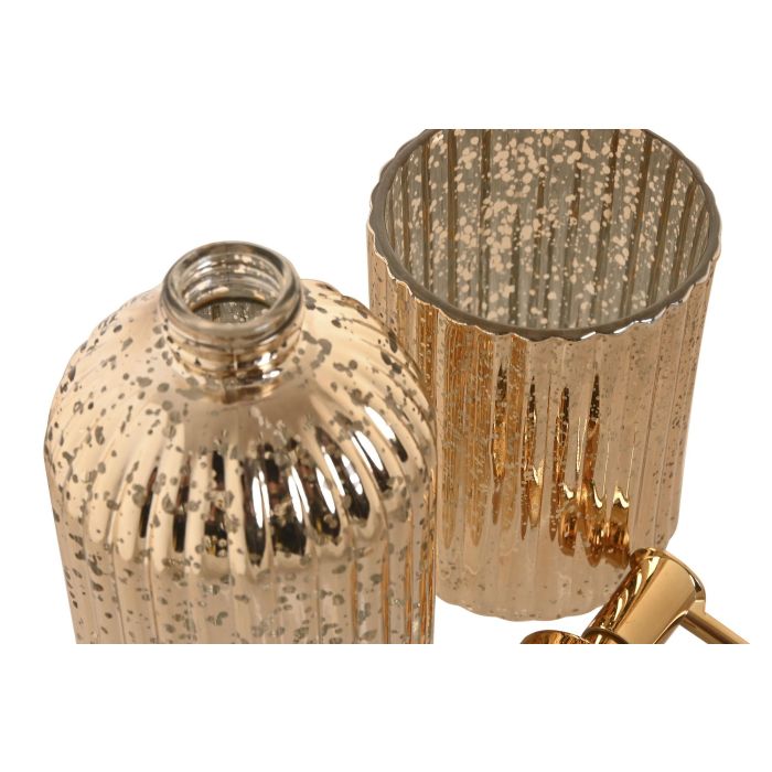 Baño Glam DKD Home Decor Dorado 8 x 20 x 8 cm Set de 2 (4 Unidades) 2 Baño Glam DKD Home Decor Dorado 8 x 20 x 8 cm Set de 2 (4 Unidades) 2