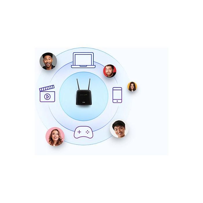 D-Link DWR-960 LTE/UMTS Mobile Hotspot Wi-Fi 5 (802.11ac) Doble Banda 2.4 GHz / 5 GHz Enrutador Portátil Negro