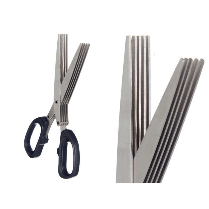 Tijera Triple Negra Kinvara - 7x18.5x1.7 cm - Metal y Plástico ABS (12 Unidades) 1 Tijera Triple Negra Kinvara - 7x18.5x1.7 cm - Metal y Plástico ABS (12 Unidades) 1