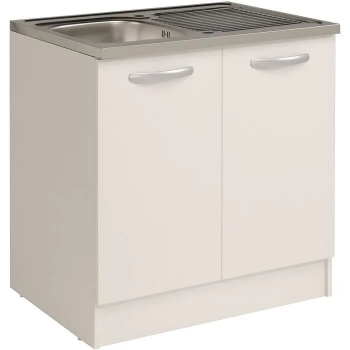 Parisot Mueble Bajo Fregadero Spring SPRING239754 2 Puertas Blanco L80 x P57,6 x H84,2 cm 2