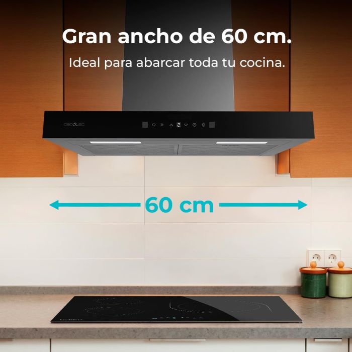 Cecotec Campana Convencional 60 cm Bolero Flux TT 605500 Glass negra A++ cristal 8 Cecotec Campana Convencional 60 cm Bolero Flux TT 605500 Glass negra A++ cristal 8