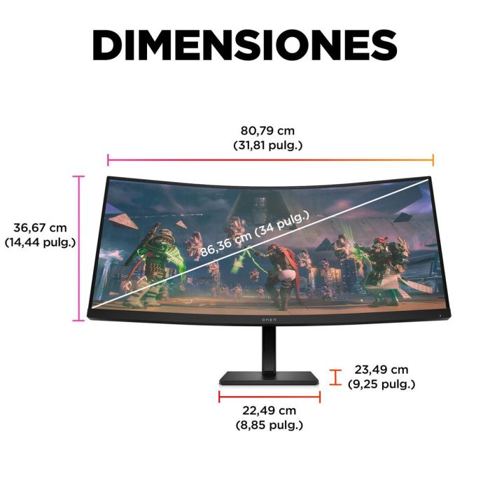 Monitor HP 780K8E9#ABB 34" Wide Quad HD 37 Monitor HP 780K8E9#ABB 34" Wide Quad HD 37