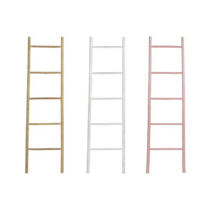 DKD Home Decor Toallero Escalera Rosa Bambú 5 x 150 x 40 cm (3 Unidades) 1