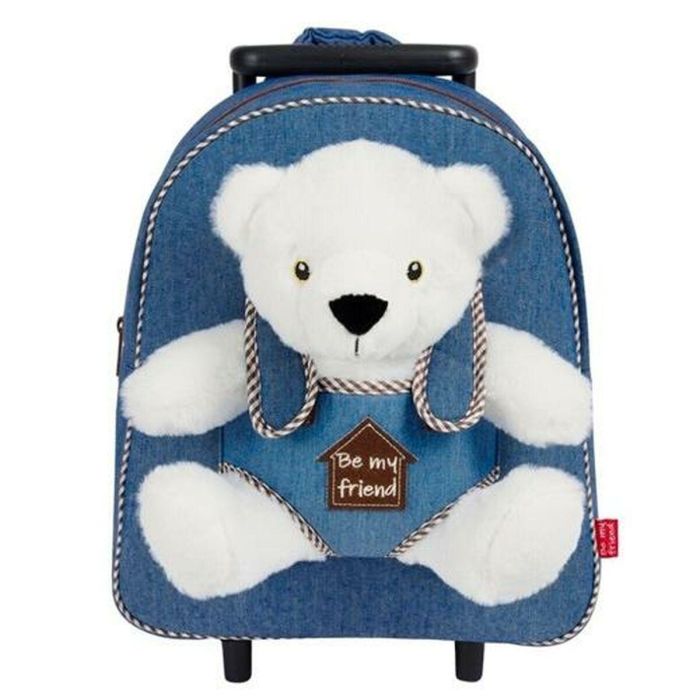 Mochila Escolar con Ruedas Perletti Perry 38 x 28 x 11 cm Oso polar