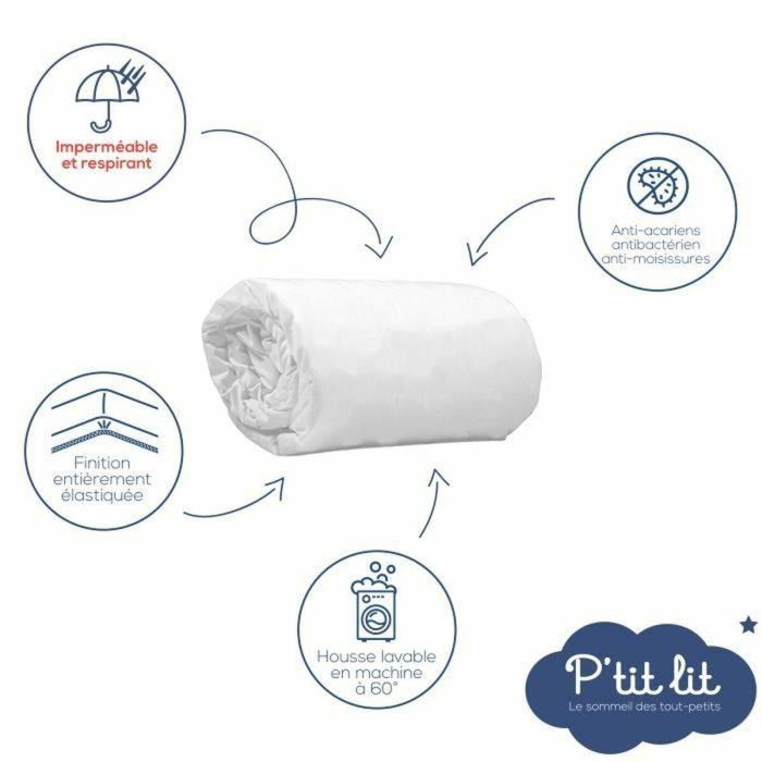 Protector de Cuna P'TIT LIT 70 x 140 cm Blanco 25 Piezas (25 Unidades) 3
