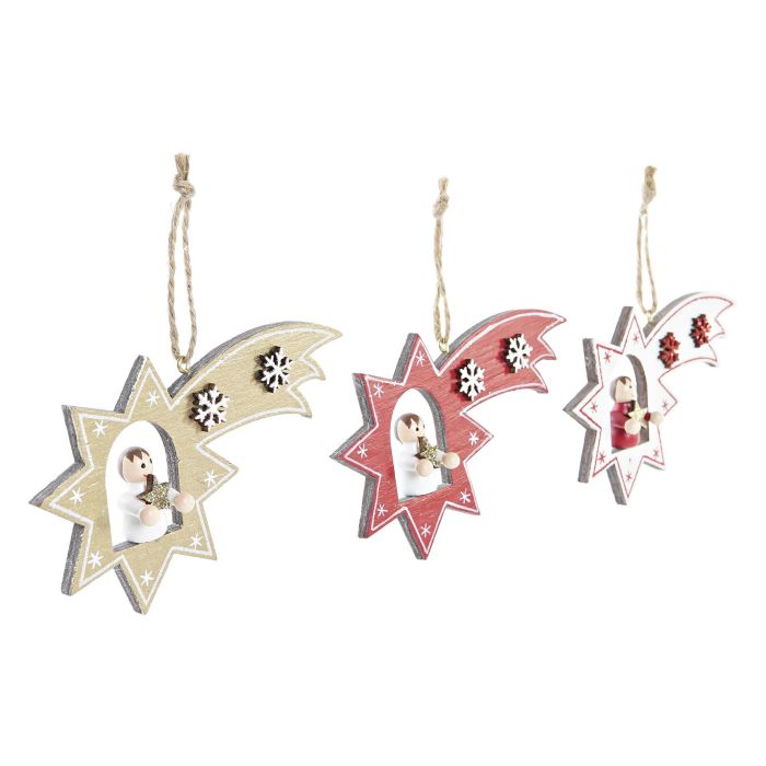 DKD Home Decor Decoración Colgante Navidad Tradicional Madera Estrella Ángel Dorado Blanco Rojo Verde Pack 12 Unidades 11x17x32 cm 1 DKD Home Decor Decoración Colgante Navidad Tradicional Madera Estrella Ángel Dorado Blanco Rojo Verde Pack 12 Unidades 11x17x32 cm 1