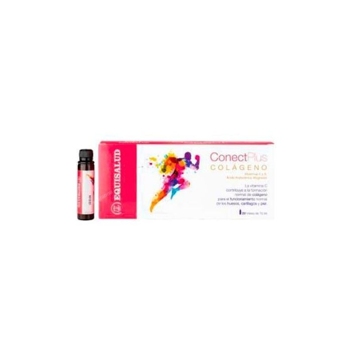 Conectplus Colágeno con Ácido Hialurónico Magnesio Silicio Vitaminas C y A, Apoyo Articular, 20 Viales Bebibles