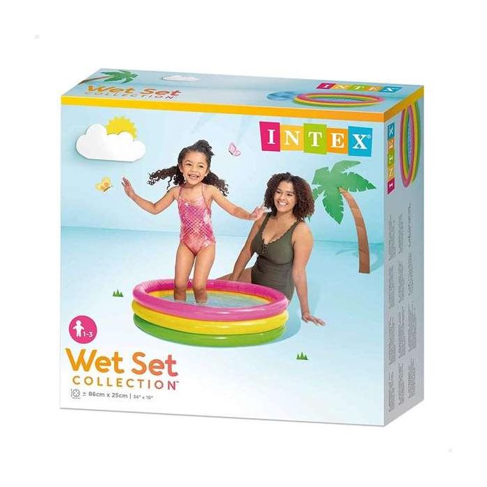 Intex Piscina Hinchable 3 Aros Colores con Suelo Hinchable para Niños de 1 a 3 Años, 86x25 cm 2