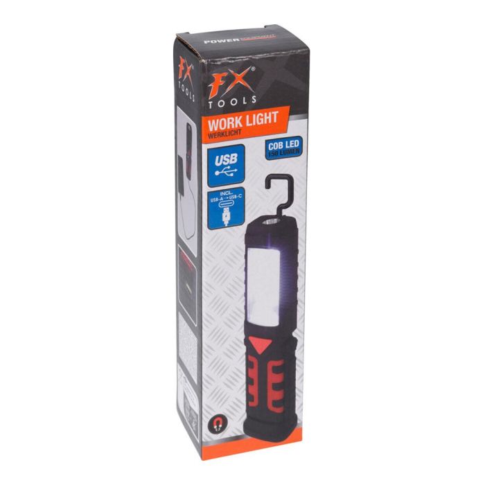Linterna led de trabajo recargable doble funcion con gancho + imán, negra, 50 x 35 x 215 mm 3 Linterna led de trabajo recargable doble funcion con gancho + imán, negra, 50 x 35 x 215 mm 3
